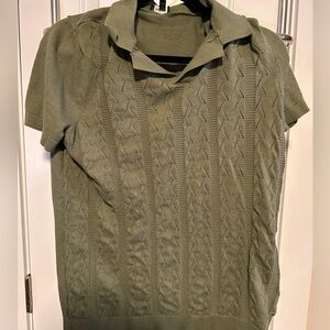 EUC Express Men’s Army Green Sweater Polo Medium